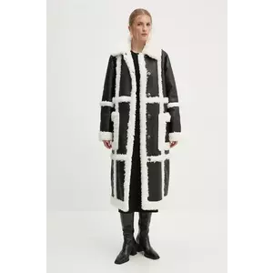 Stand Studio palton Patrice Coat femei, culoarea negru, de tranzitie, oversize, 61100-9010 imagine
