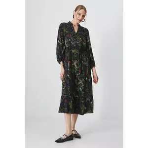 Medicine rochie culoarea negru, midi, evazată imagine