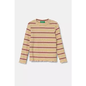 United Colors of Benetton longsleeve copii culoarea bej, 3GDAG200X imagine