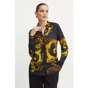 Versace Jeans Couture cămașă femei, culoarea negru, cu guler clasic, regular, 76HAL2P1 NS459 imagine
