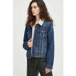Levi's geacă din denim femei, culoarea bleumarin, de tranziție imagine
