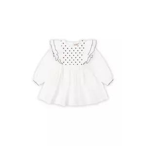 Konges Sløjd rochie din bumbac pentru copii COEUR DRESS GOTS culoarea alb, mini, evazată, KS101933 imagine