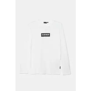 Napapijri longsleeve din bumbac pentru copii S-CHAMOIS LS culoarea alb, NP0A4HYK0021 imagine