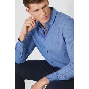 Medicine cămașă bărbați, culoarea bleumarin, cu guler clasic, regular imagine