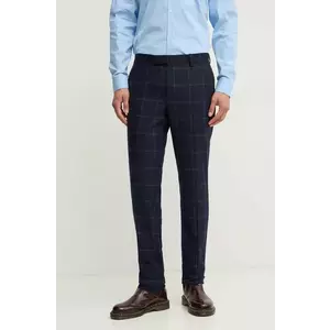 Hackett London pantaloni de lana culoarea albastru marin, mulata, HM470549R imagine