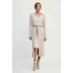 Answear Lab rochie și cardigan culoarea bej imagine