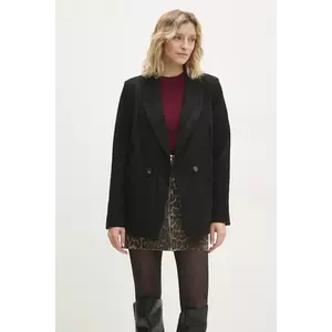 Answear Lab sacou culoarea negru, cu doua randuri de nasturi, neted imagine