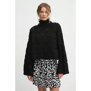 Answear Lab pulover femei, culoarea negru, călduros, cu guler imagine