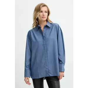 Answear Lab cămașă femei, culoarea albastru marin, cu guler clasic, relaxed imagine
