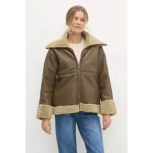 Answear Lab geaca femei, culoarea verde, de tranzitie imagine