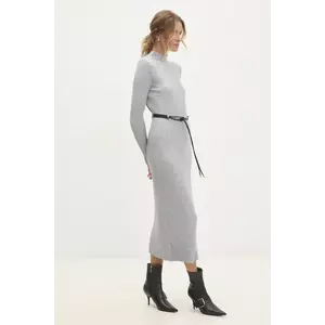 Answear Lab rochie culoarea gri, midi, mulată imagine