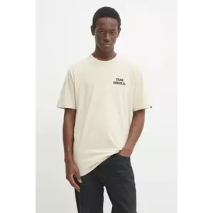 Vans tricou din bumbac barbati, culoarea bej, cu imprimeu, VN000KHV2N11 imagine