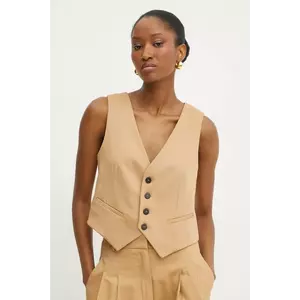 Forte Forte vesta din amestec de lana culoarea maro, un singur rand de nasturi, 13220_my jacket imagine