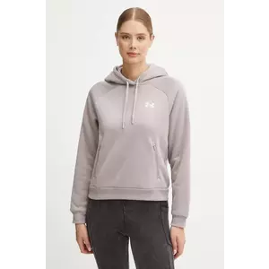 Under Armour bluza Armour Fleece Pro femei, culoarea violet, cu glugă, neted, 1386504 imagine