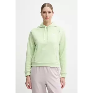 Under Armour bluza Armour Fleece Pro femei, culoarea verde, cu glugă, neted, 1386504 imagine