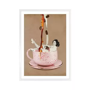 home & lifestyle decorațiune de perete cu ramă Dama W Kawie Retro imagine