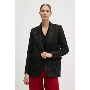 La Petite Française geaca de lana PFVERITABLE culoarea negru, un singur rand de nasturi, modelator, PFVERITABLE imagine