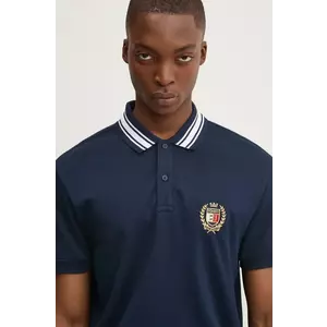 Tommy Jeans tricou polo barbati, culoarea albastru marin, cu imprimeu, DM0DM19624 imagine