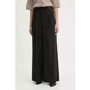 By Malene Birger pantaloni TAAL femei, culoarea negru, lat, high waist, Q72526005 imagine