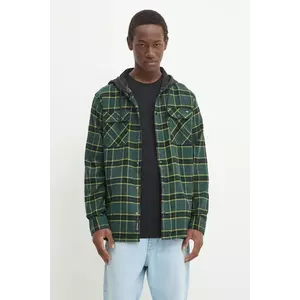 Vans camasa din bumbac barbati, culoarea verde, regular, VN0A4RZB1MC1 imagine