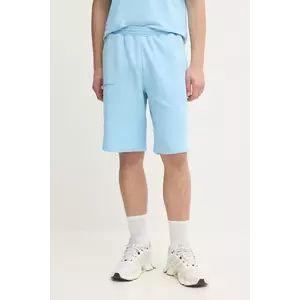 Pangaia pantaloni scurti din bumbac culoarea turcoaz, neted imagine