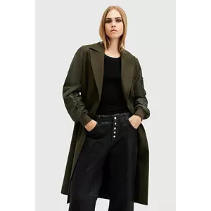 AllSaints palton de lana PAULAH culoarea verde, de tranzitie, cu doua randuri de nasturi, W007OZ imagine