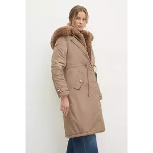 Answear Lab geaca femei, culoarea maro, de iarna imagine