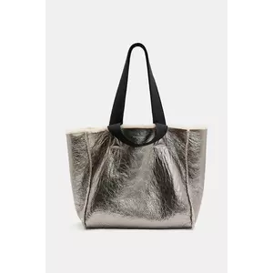 AllSaints geantă din piele cu două fețe IZZY SHEARLING culoarea maro, W056XB imagine