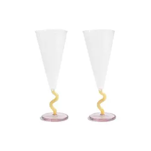 &k amsterdam set de pahare de vin curve caramel 0.18 L 2-pack imagine