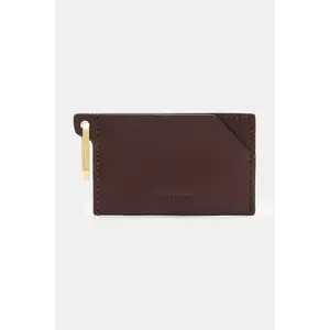 AllSaints carcasa din piele HEX CARDHOLDER culoarea bordo, W398XB imagine