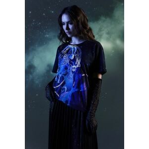 Medicine tricou din bumbac femei, culoarea albastru marin imagine