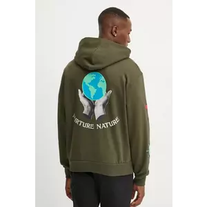 Champion bluza barbati, culoarea verde, cu glugă, cu imprimeu, 220426 imagine