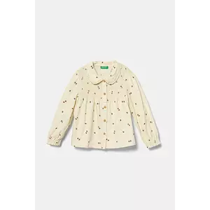 United Colors of Benetton cămașă din catifea pentru copii culoarea bej, 50CYGQ02A imagine