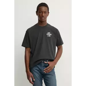Levi's tricou din bumbac barbati, culoarea gri, cu imprimeu, 87373 imagine