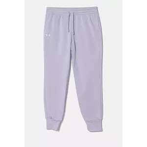 Under Armour pantaloni de trening pentru copii UA Rival Fleece culoarea violet, neted imagine