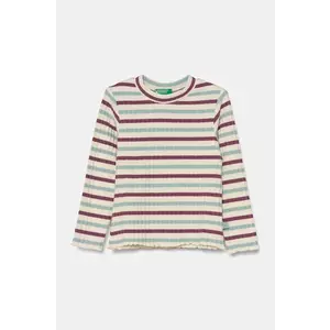 United Colors of Benetton longsleeve copii culoarea turcoaz, 3GDAG200X imagine