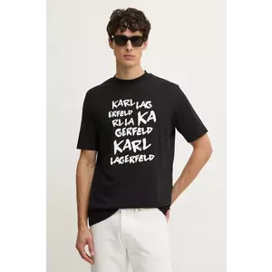 Karl Lagerfeld tricou din bumbac barbati, culoarea negru, cu imprimeu, 544225.755443 imagine
