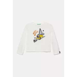 United Colors of Benetton longsleeve din bumbac pentru copii culoarea alb, 3VR5G10JA imagine