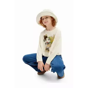 Desigual longsleeve din bumbac pentru copii MINNIE MOUSE culoarea alb, 24WGTK15 imagine