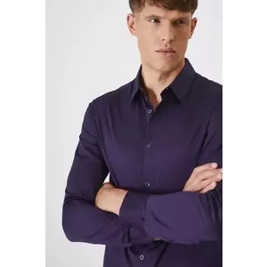 Medicine camasa barbati, culoarea violet, cu guler clasic, slim imagine