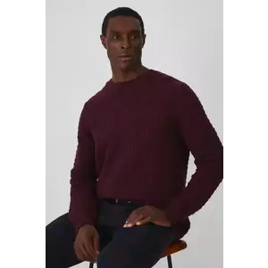 Medicine pulover din amestec de lana barbati, culoarea bordo, light imagine