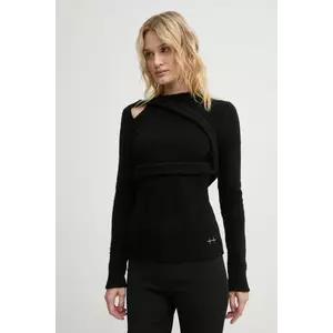 Heliot Emil pulover din amestec de lână femei, culoarea negru, AW24.W.07.065.BLK01 imagine