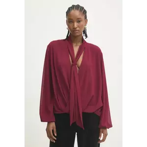 Answear Lab bluza femei, culoarea rosu, neted imagine