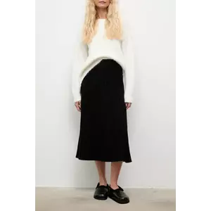 Answear Lab fustă de cașmir culoarea negru, midi, drept imagine