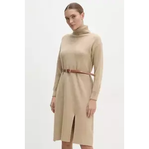 Answear Lab rochie culoarea bej, midi, dreaptă imagine