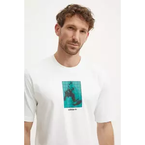 adidas Originals tricou din bumbac GRFX Tee bărbați, culoarea bej, cu imprimeu, IZ4839 imagine