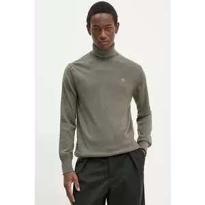G-Star pulover de lână bărbați, culoarea verde, light, cu guler, D25177-D847 imagine