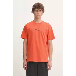 Superdry tricou din bumbac barbati, culoarea portocaliu, cu imprimeu, M1012028A-UM2 imagine