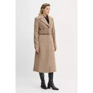 Remain palton de lana 0 culoarea bej, de tranzitie, 502089 imagine