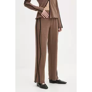 Résumé pantaloni de trening CiaraRS culoarea maro, neted, 222331213 imagine